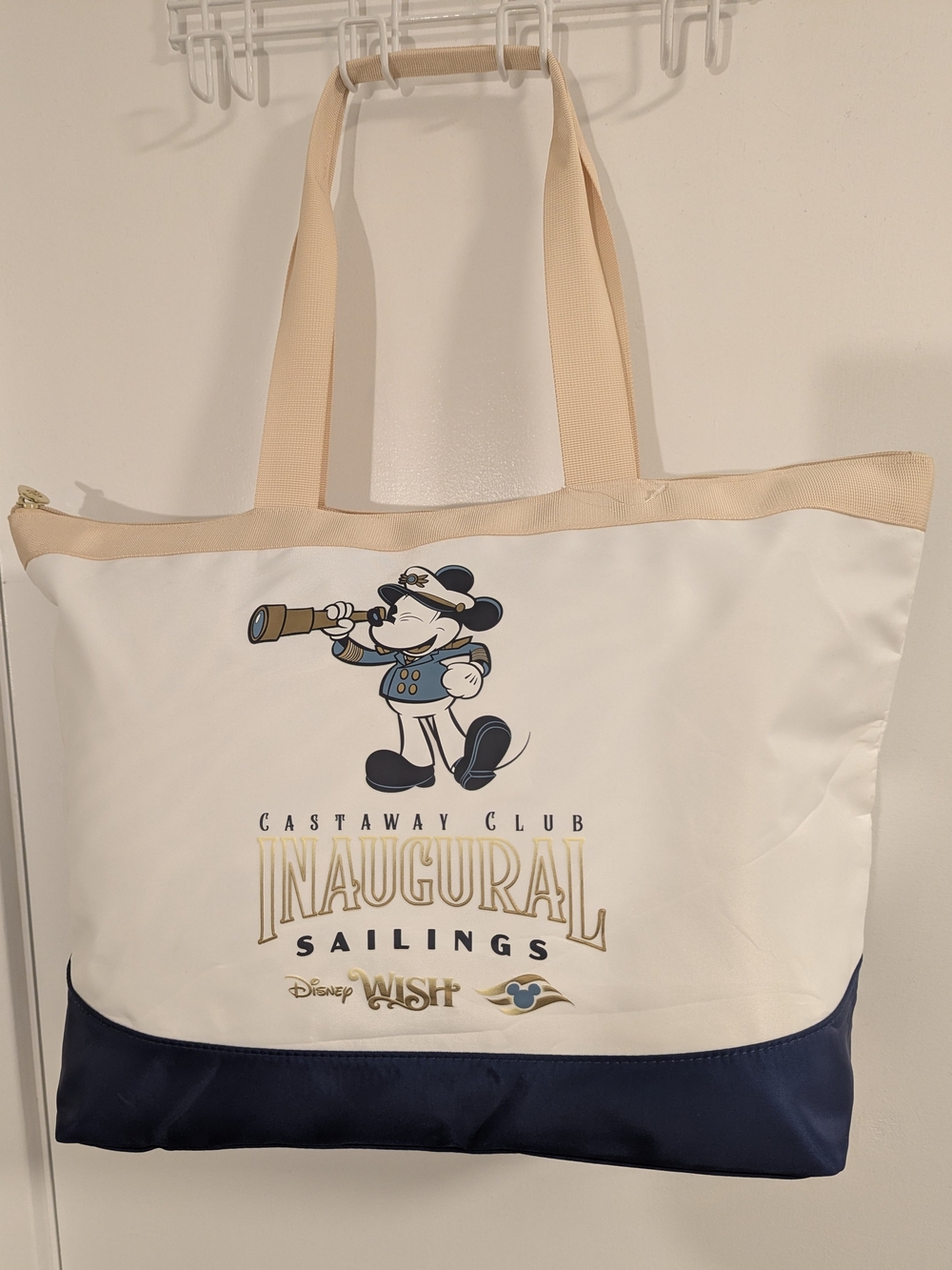 Disney Castaway Club Inaugural Sailings Beige & Navy Tote Bag 2022